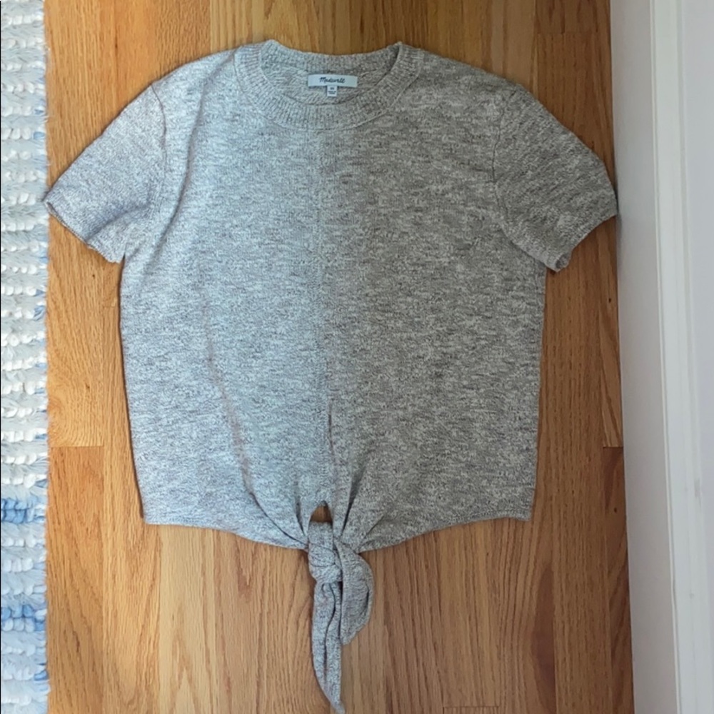 Madewell front tie sweater
